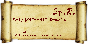 Szijjártó Romola névjegykártya